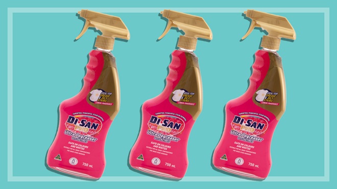 aldi di san pro ultra degreaser with enzymes on teal background